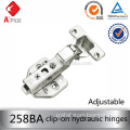 Adjustable clip on hydraulic hinge